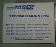Specimen Mounting Cards TABER S-36 贴纸